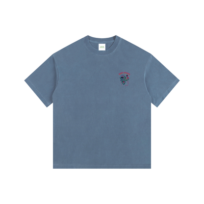 Inner Garden Oversized T-Shirt in Royal Blue detail view by Rave Uniform
