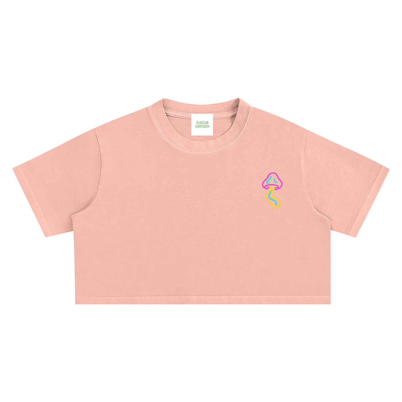 Glowing Mushroom Crop Top - Rave Streetwear View