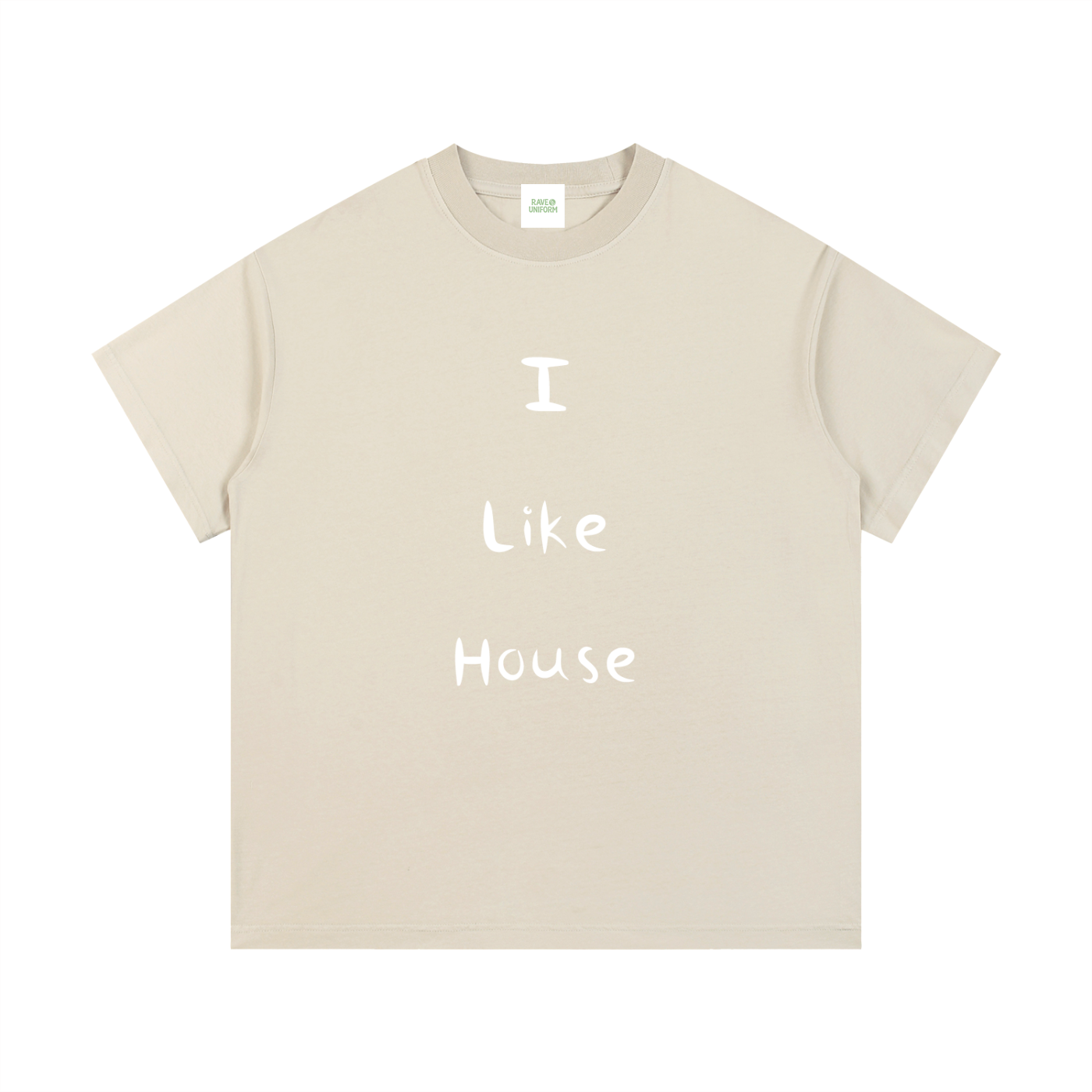 I Like House T-Shirt in Light Apricot by Rave Uniform
