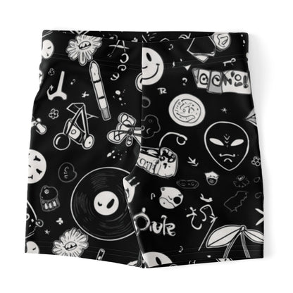Stoner Doodles Legging Shorts, front, flat lay