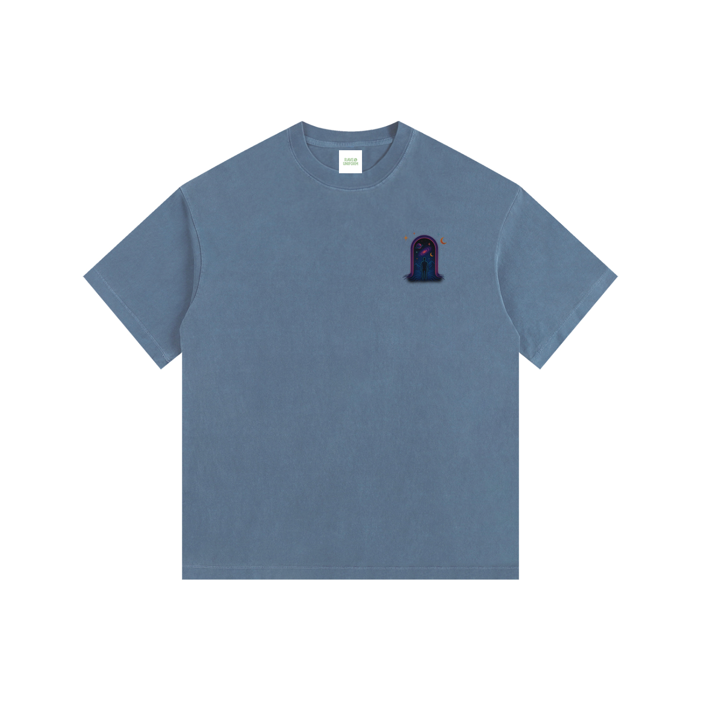 Interstellar Traveller Oversized T-Shirt in Royal Blue by Rave Uniform