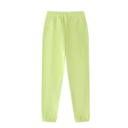 Rave Mom Cuffed Sweatpants in Lemon Green detail view by Rave Uniform