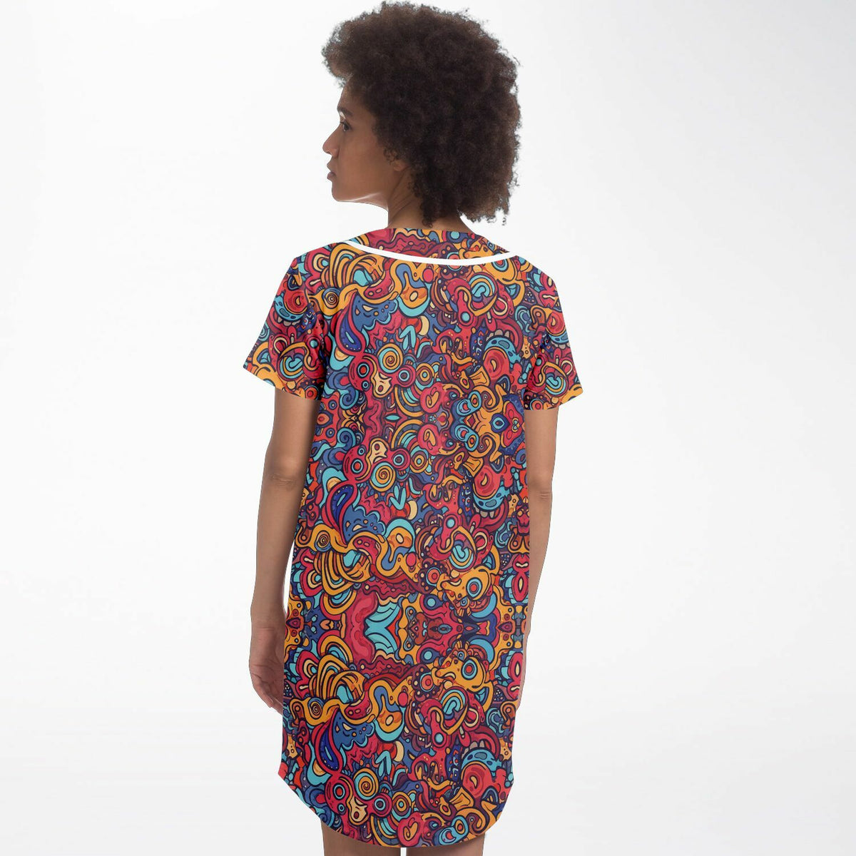 Molten Spring Baseball Jersey Dress, back, on model