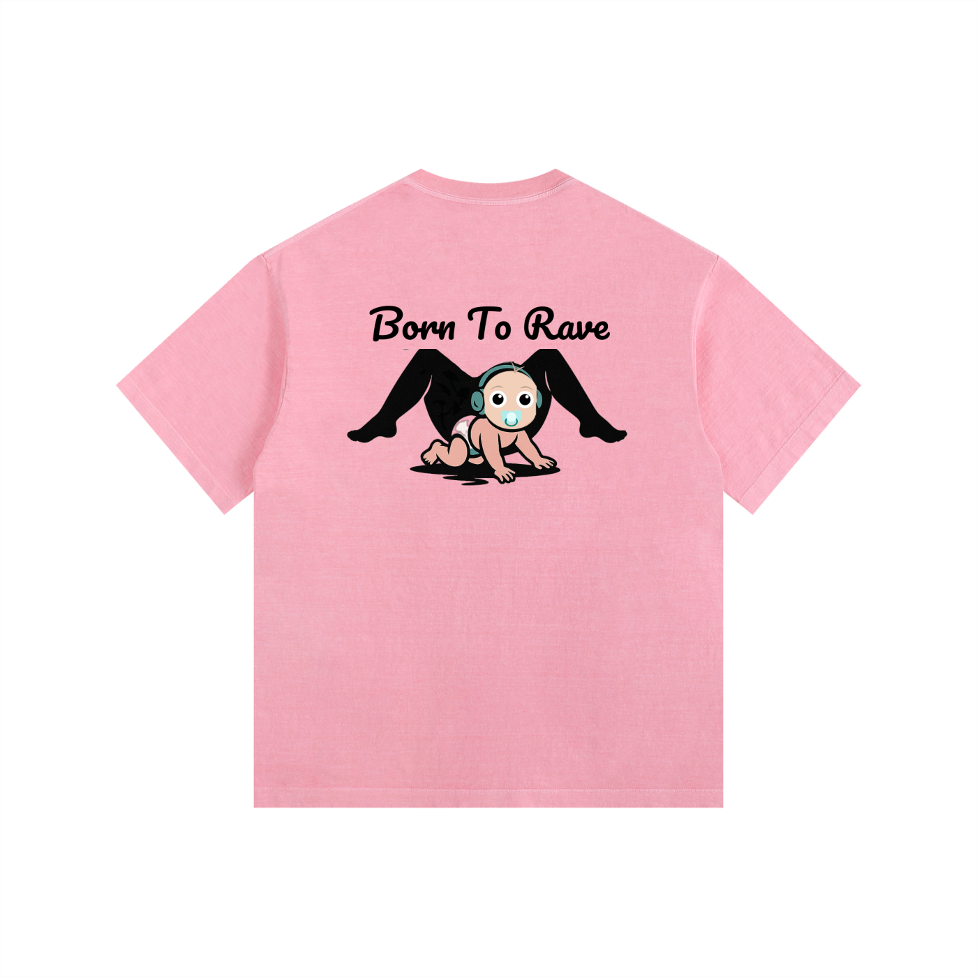 Born to Rave Oversized T-Shirt in Pink alternate view by Rave Uniform