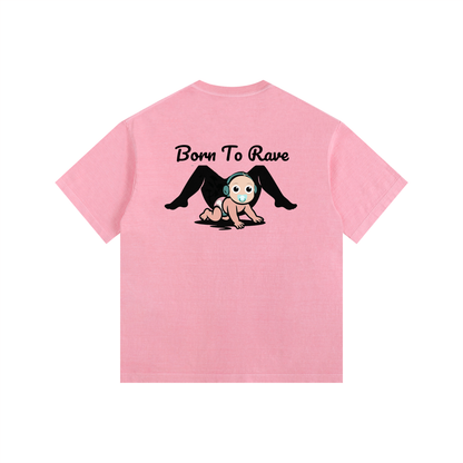Born to Rave Oversized T-Shirt in Pink alternate view by Rave Uniform