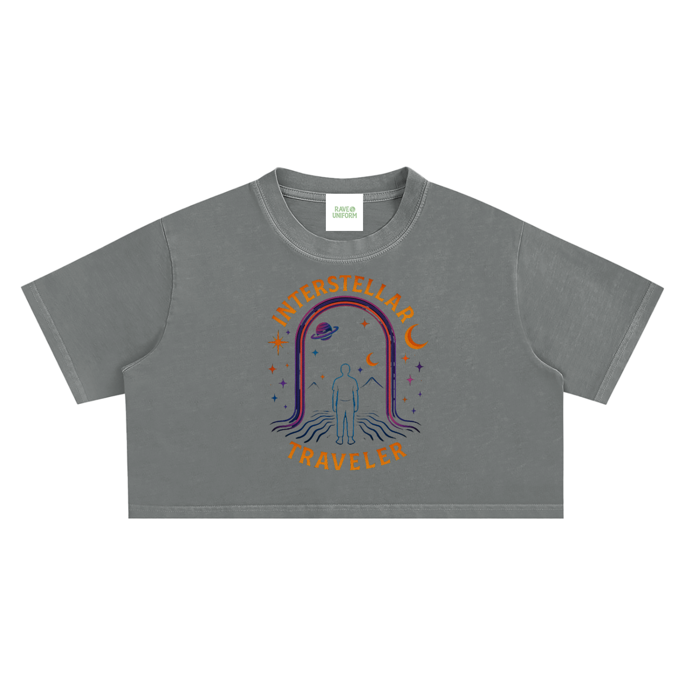 Interstellar Traveller Crop Top - Rave Streetwear View