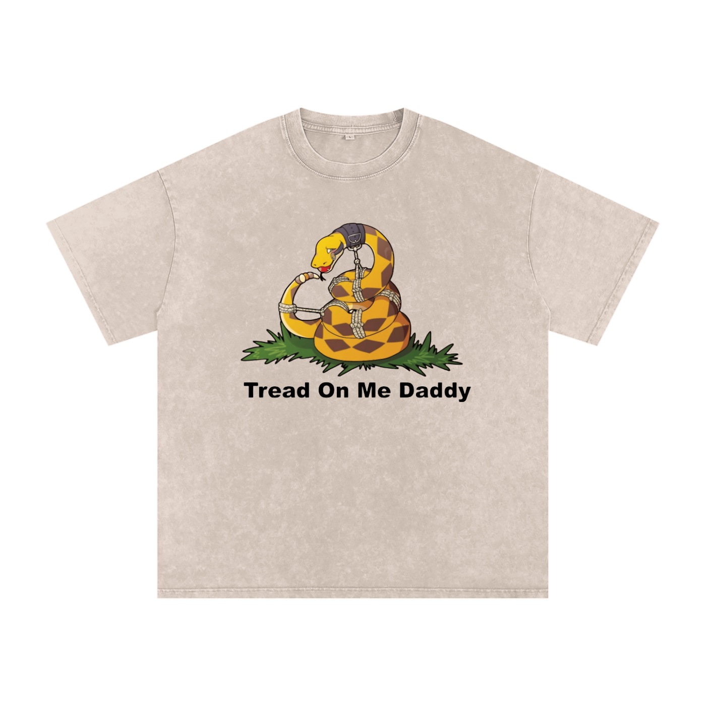 Tread On Me Oversized Vintage T-Shirt in Apricot by Rave Uniform
