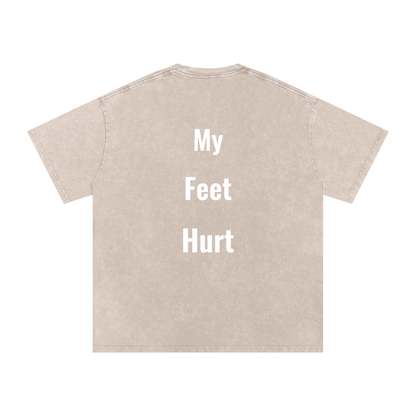 Feet Hurt Oversized Vintage T-Shirt in Apricot alternate view by Rave Uniform