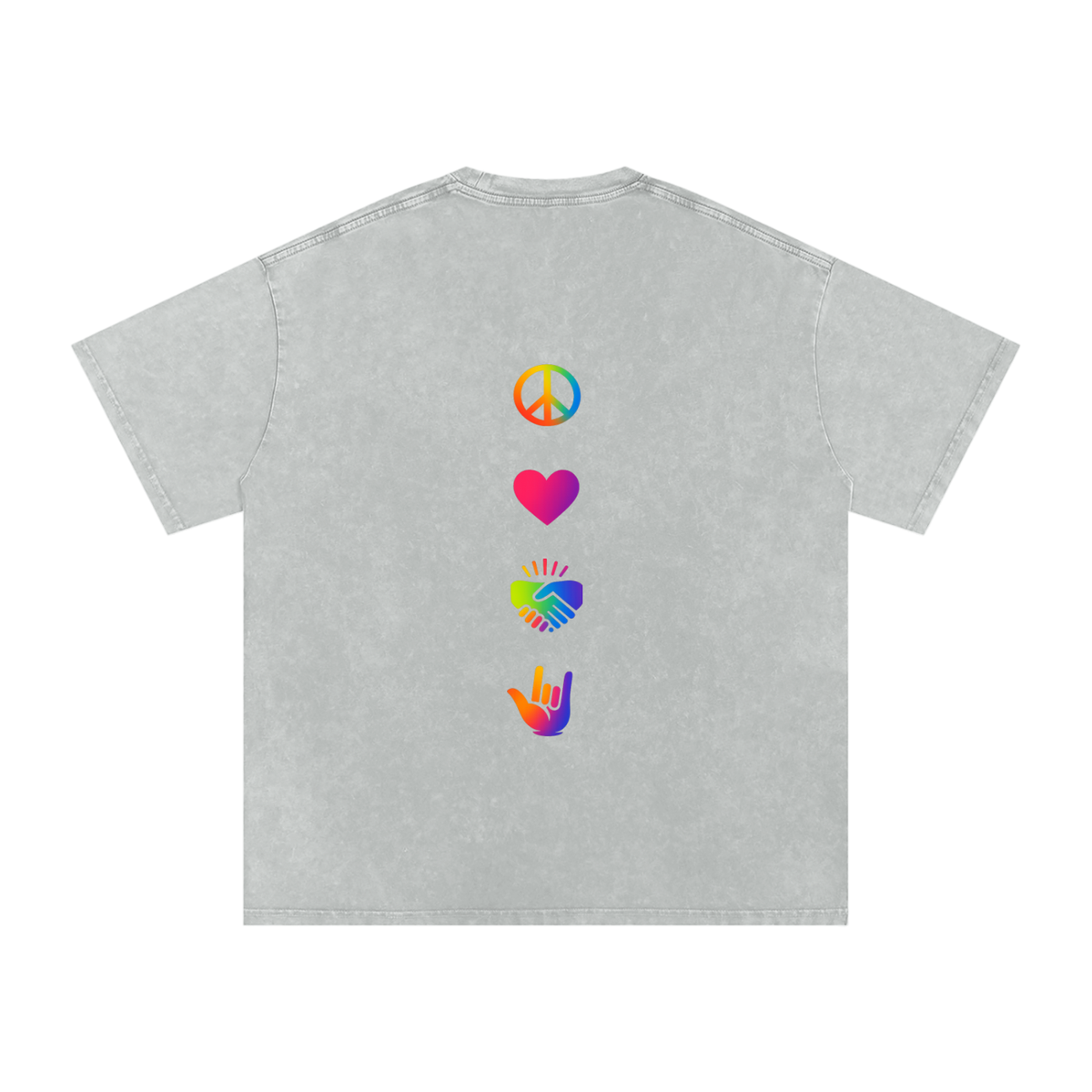 PLUR Oversized Vintage T-Shirt in Light Gray alternate view by Rave Uniform