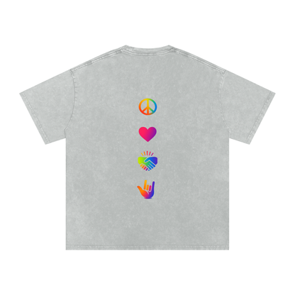 PLUR Oversized Vintage T-Shirt in Light Gray alternate view by Rave Uniform