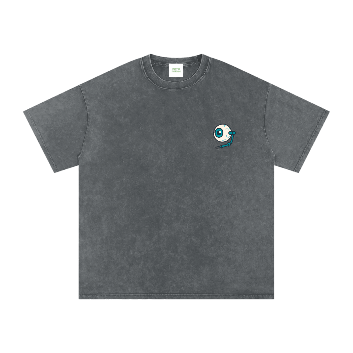 Raver Anatomy Oversized Vintage T-Shirt in Pirate Gray detail view by Rave Uniform
