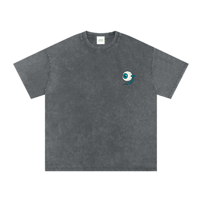 Raver Anatomy Oversized Vintage T-Shirt in Pirate Gray detail view by Rave Uniform