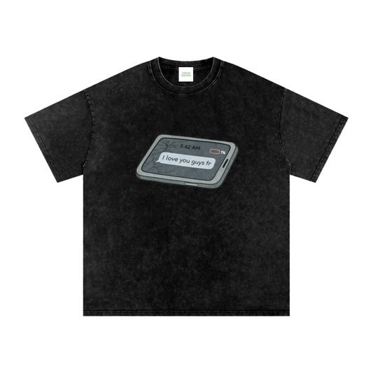 Love U Oversized Vintage T-Shirt in Black by Rave Uniform