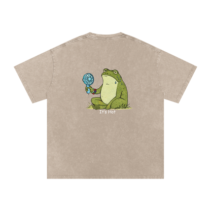 Its Hot Frog Oversized Vintage T-Shirt - Rave Uniform Detail View
