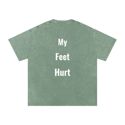 Feet Hurt Oversized Vintage T-Shirt in Bean Green alternate view by Rave Uniform