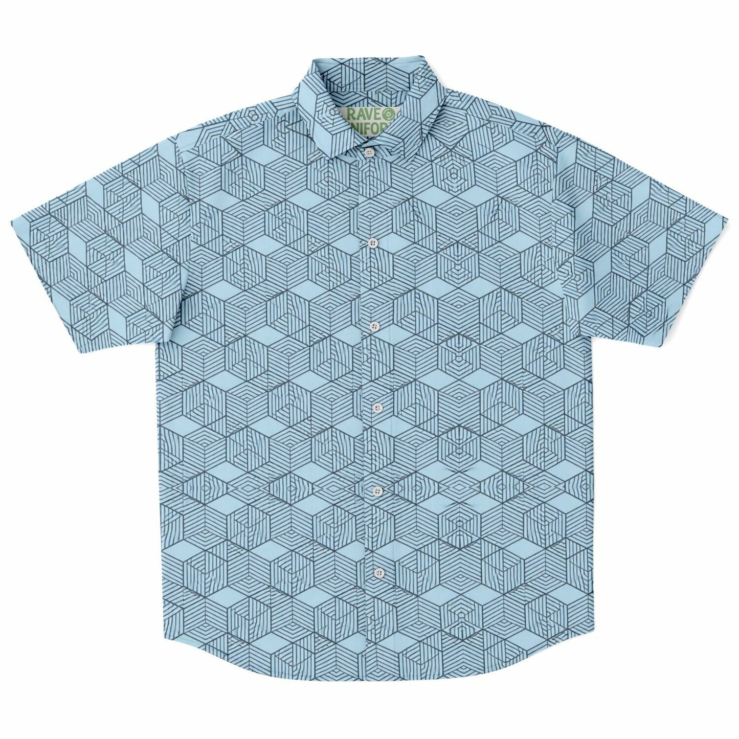 Geometric Cubes Button Up