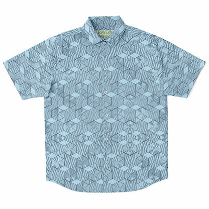 Geometric Cubes Button Up