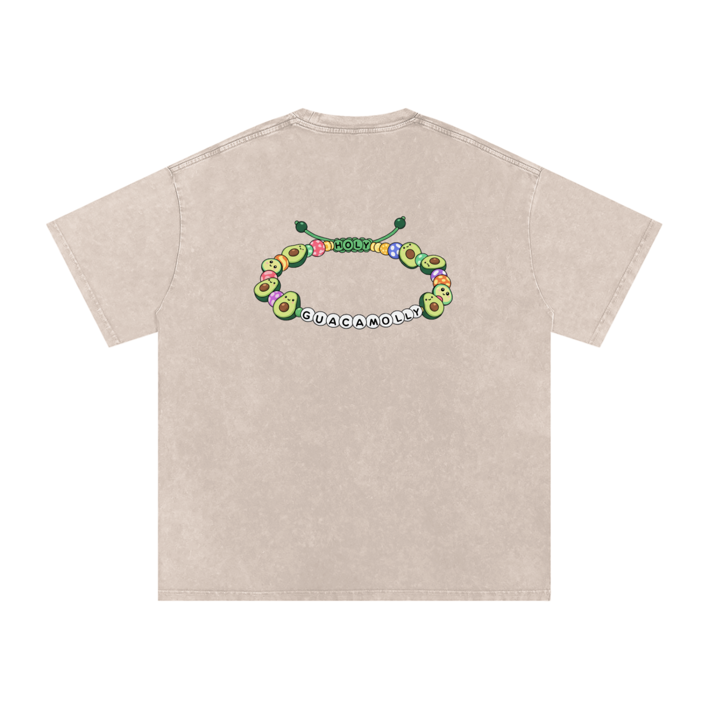 Holy Guacamolly Oversized Vintage T-Shirt in Apricot alternate view by Rave Uniform