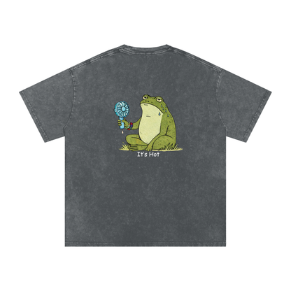 Its Hot Frog Oversized Vintage T-Shirt - Rave Uniform Detail View