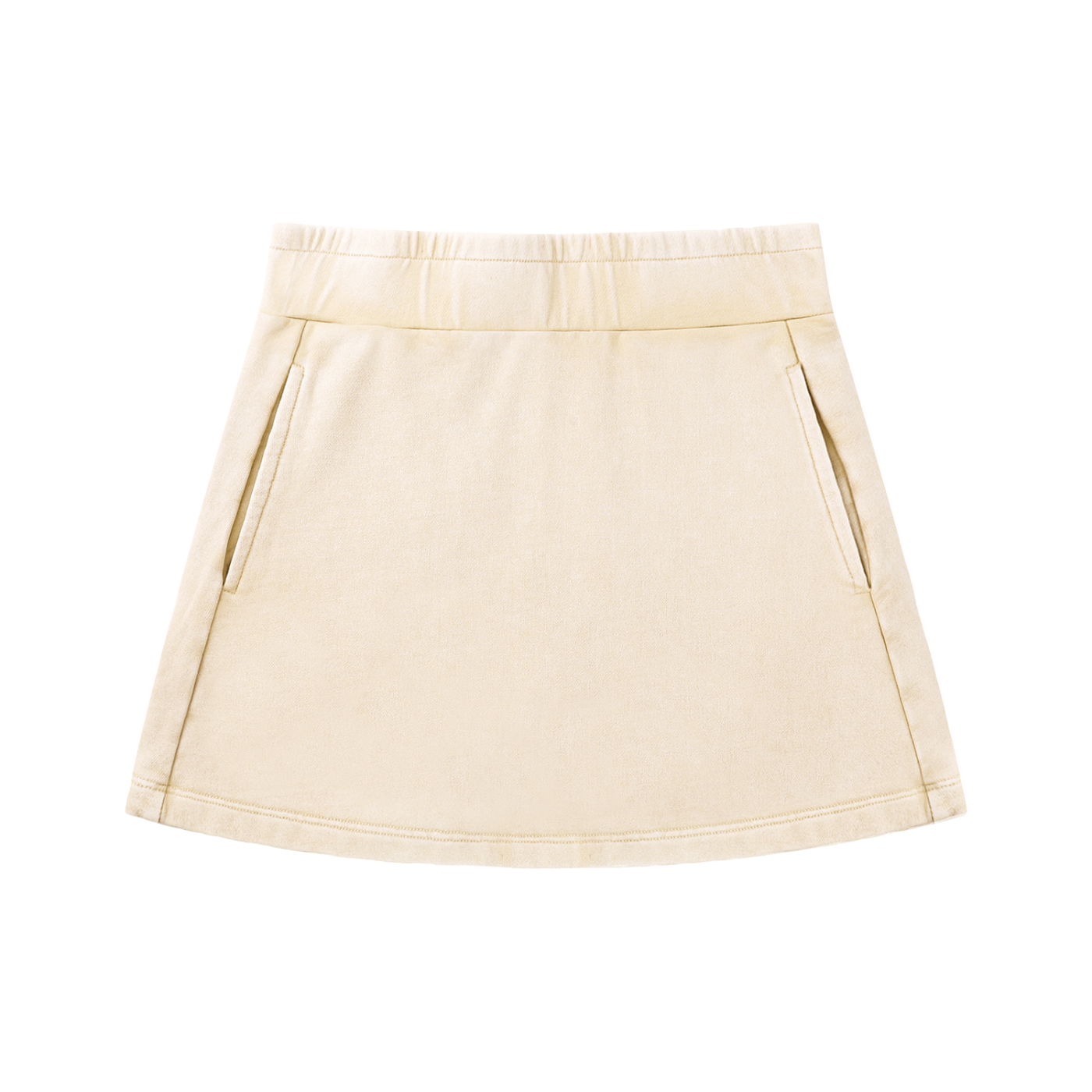 Cotton Wash Mini Skirt in Light Apricot front view by Rave Uniform