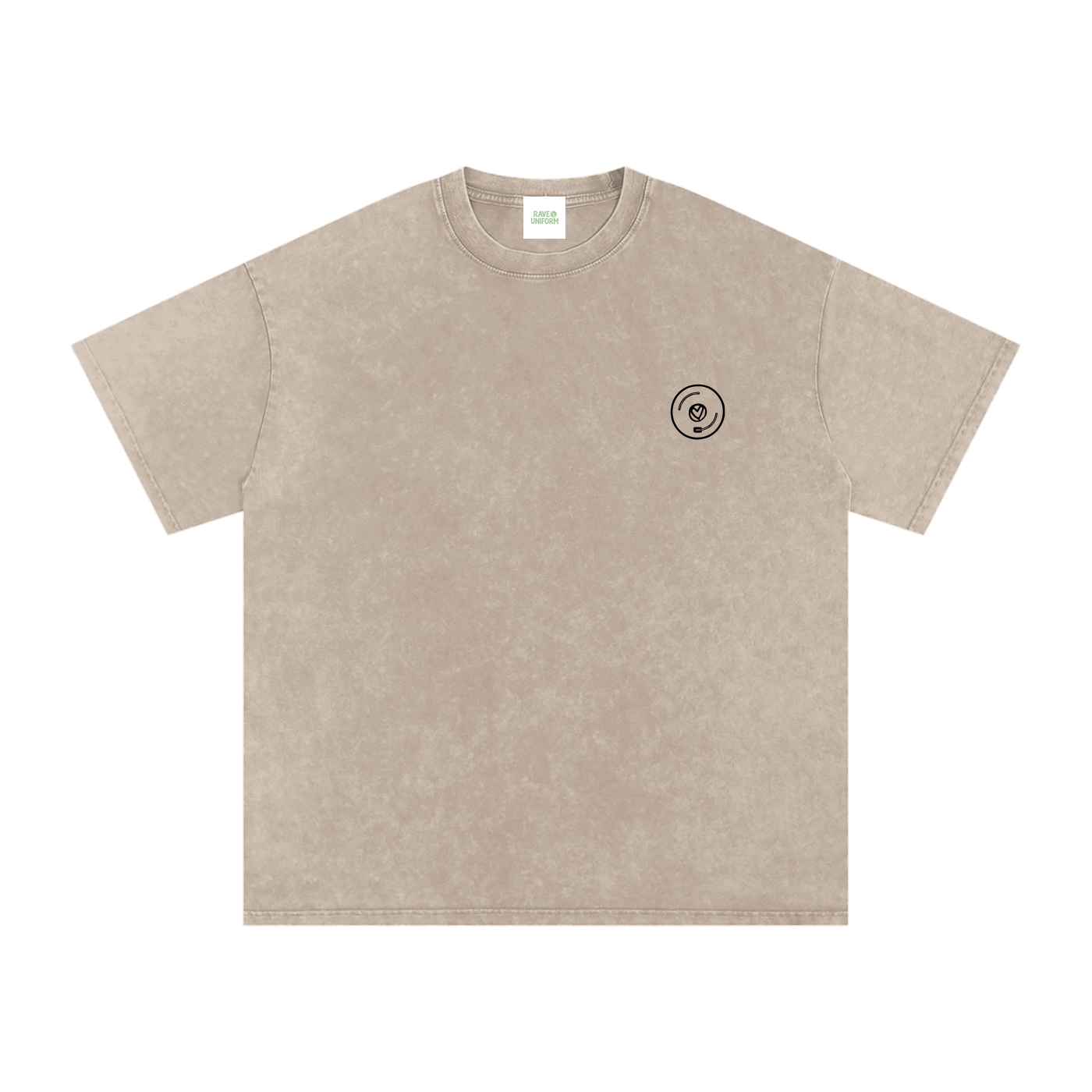 House Hunny Oversized Vintage T-Shirt in Khaki Ash detail view by Rave Uniform