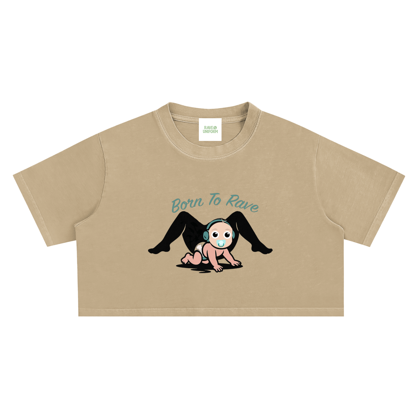 Born To Rave Crop Top - Rave Streetwear View