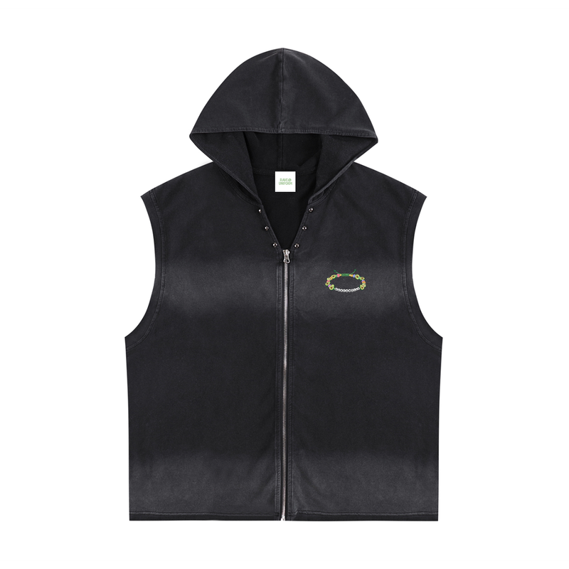 Holy Guacamolly Zip-Up Sleeveless Hoodie