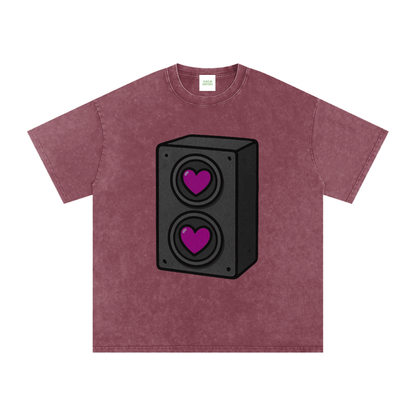Bass Love Oversized Vintage T-Shirt - Rave Uniform Detail View