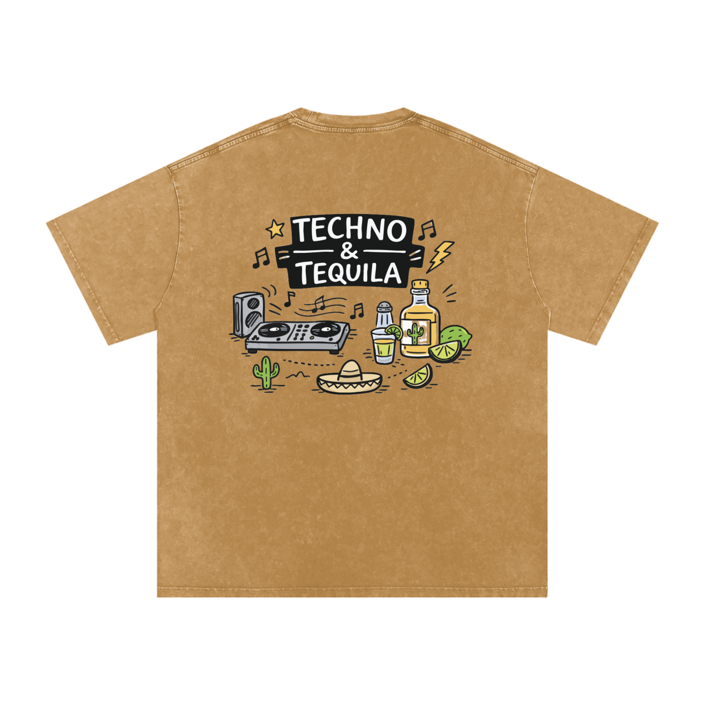 Techno & Tequila Vintage Oversized T-Shirt