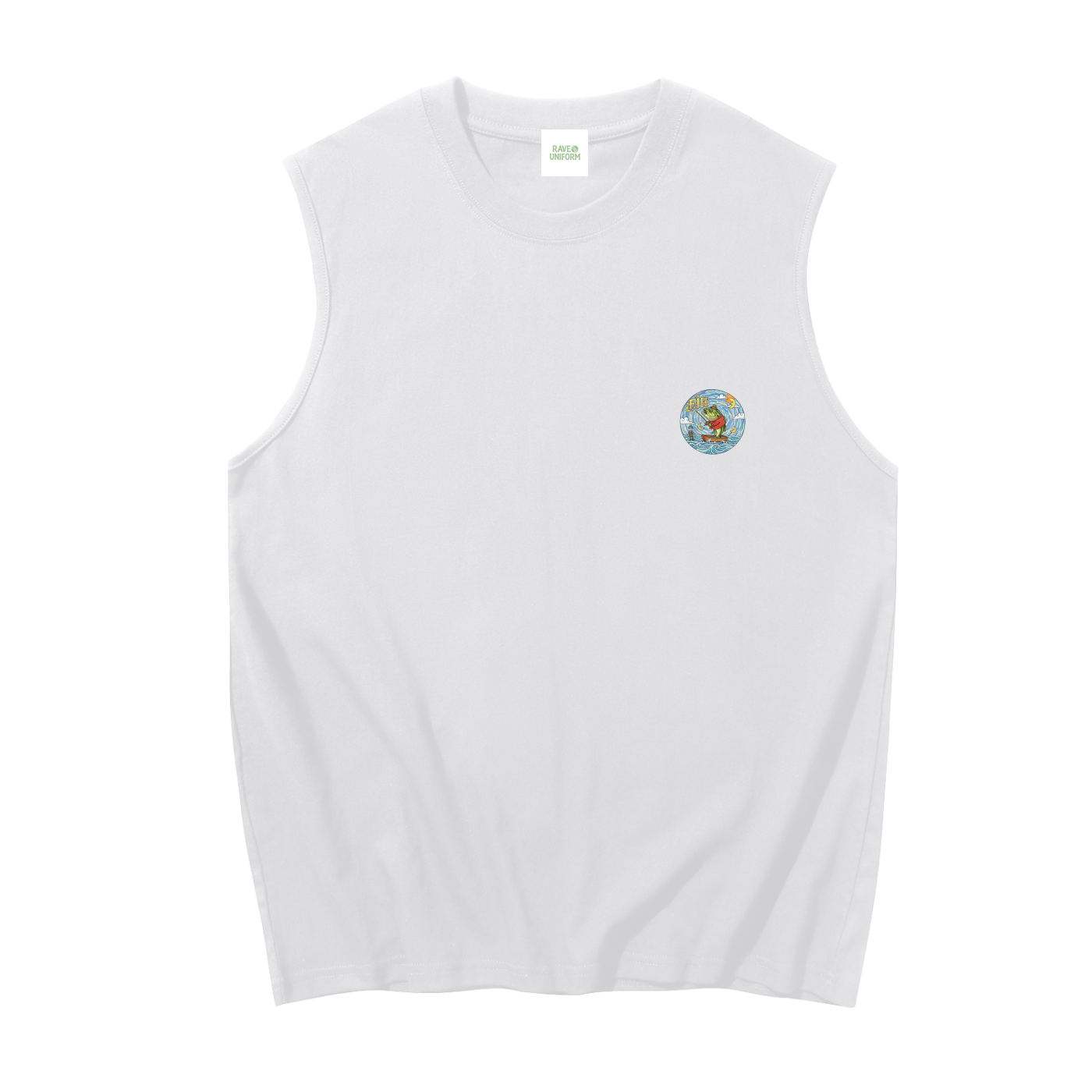 FIH Muscle Tank Top in White by Rave Uniform
