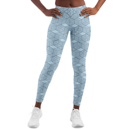 Geometric Cubes Leggings, front, on model