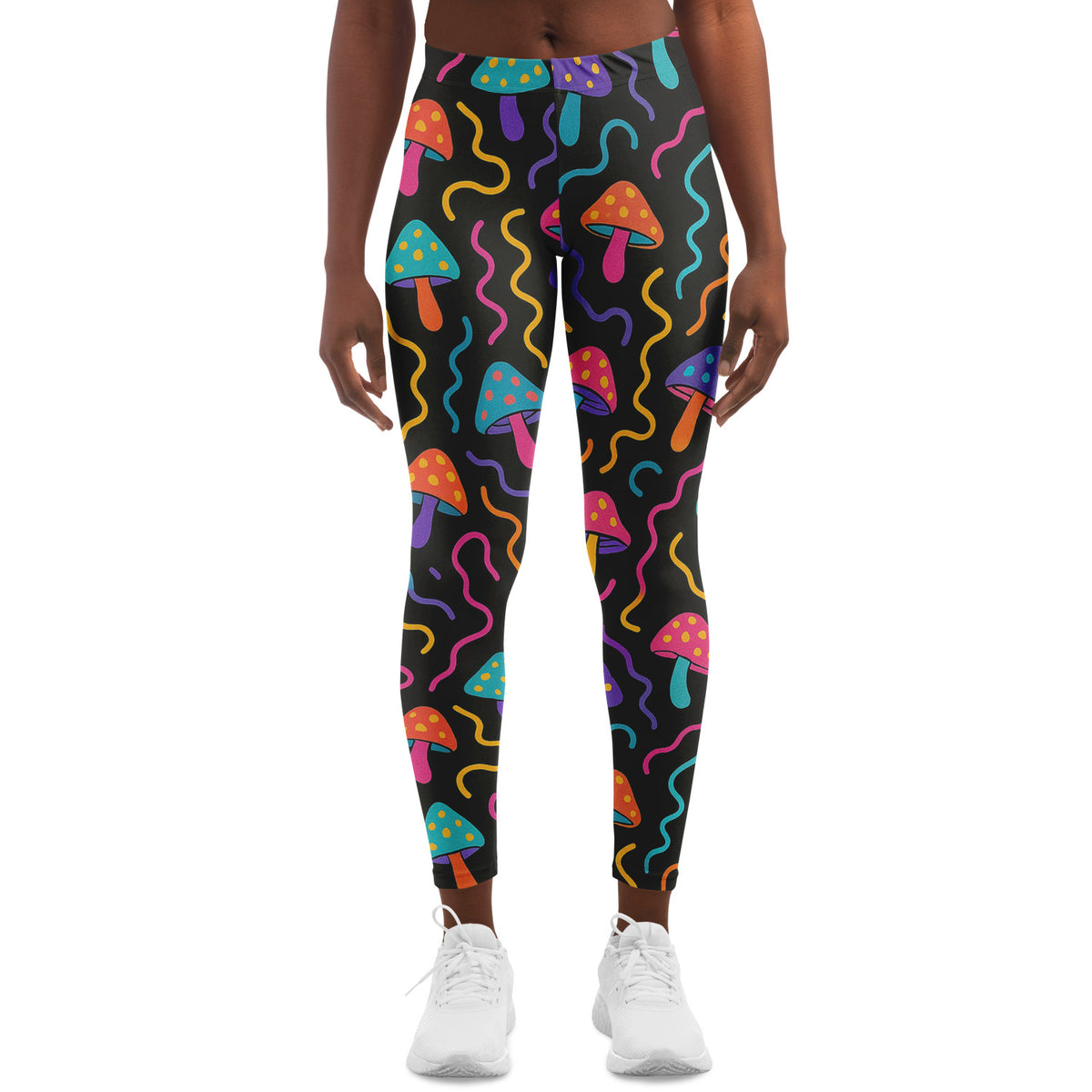Mushroom Confetti Leggings, front, on model