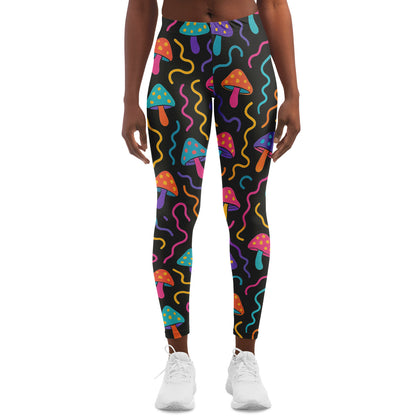Mushroom Confetti Leggings, front, on model