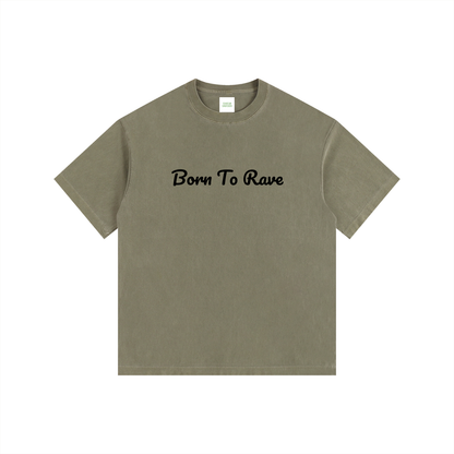 Born to Rave Oversized T-Shirt in Army Green by Rave Uniform