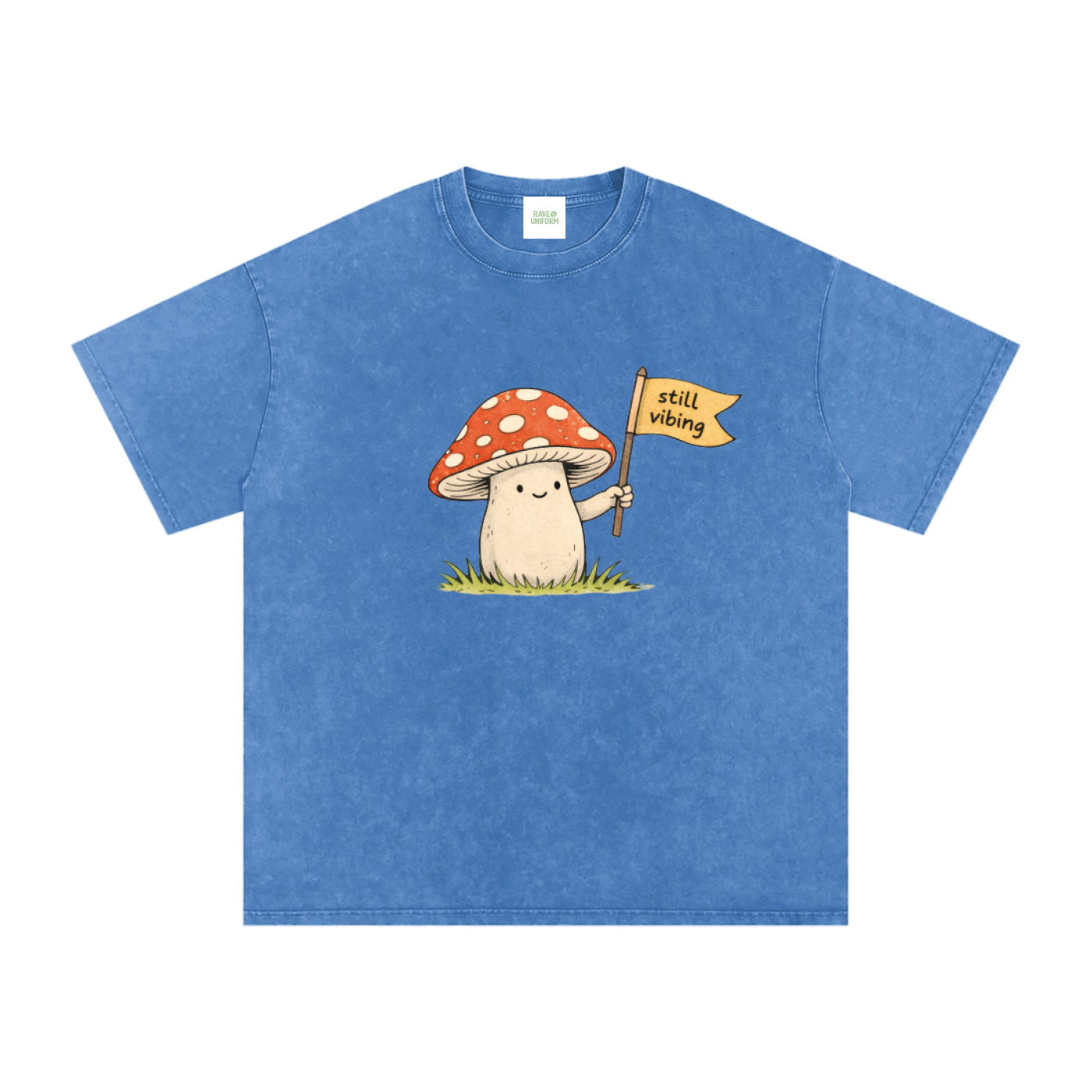 Still Vibin Oversized Vintage T-Shirt in Light Blue by Rave Uniform