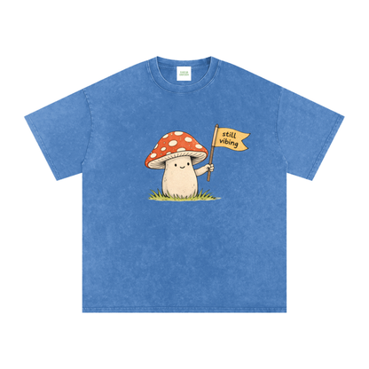 Still Vibin Oversized Vintage T-Shirt in Light Blue by Rave Uniform