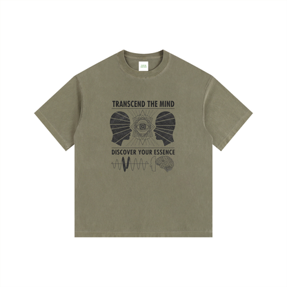 Free The Mind Oversized T-Shirt in Army Green by Rave Uniform