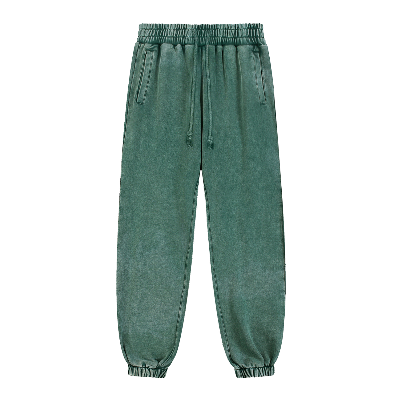 Snow Wash Heavyweight Jogged Sweatpants in Blackish Green by Rave Uniform