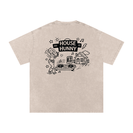 House Hunny Oversized Vintage T-Shirt in Apricot alternate view by Rave Uniform