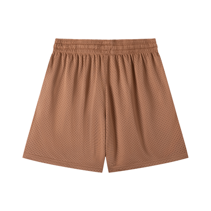 Vinyl Love Mesh Shorts in Brown alternate view by Rave Uniform