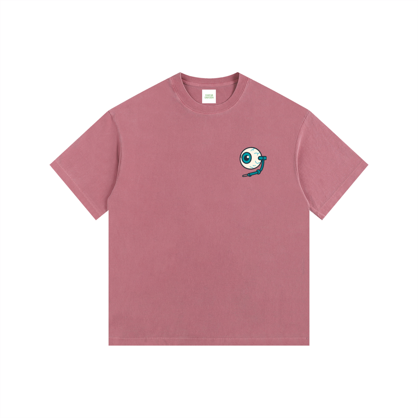 Raver Anatomy Oversized T-Shirt in Ancora Red detail view by Rave Uniform