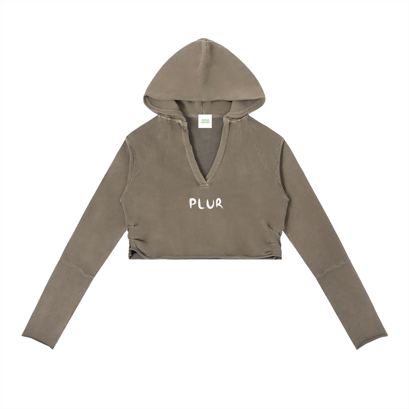 PLUR Cropped Hoodie - Rave Streetwear View