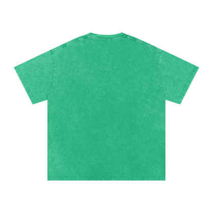 Vinyl Love Oversized Vintage T-Shirt in Grass Green detail view by Rave Uniform