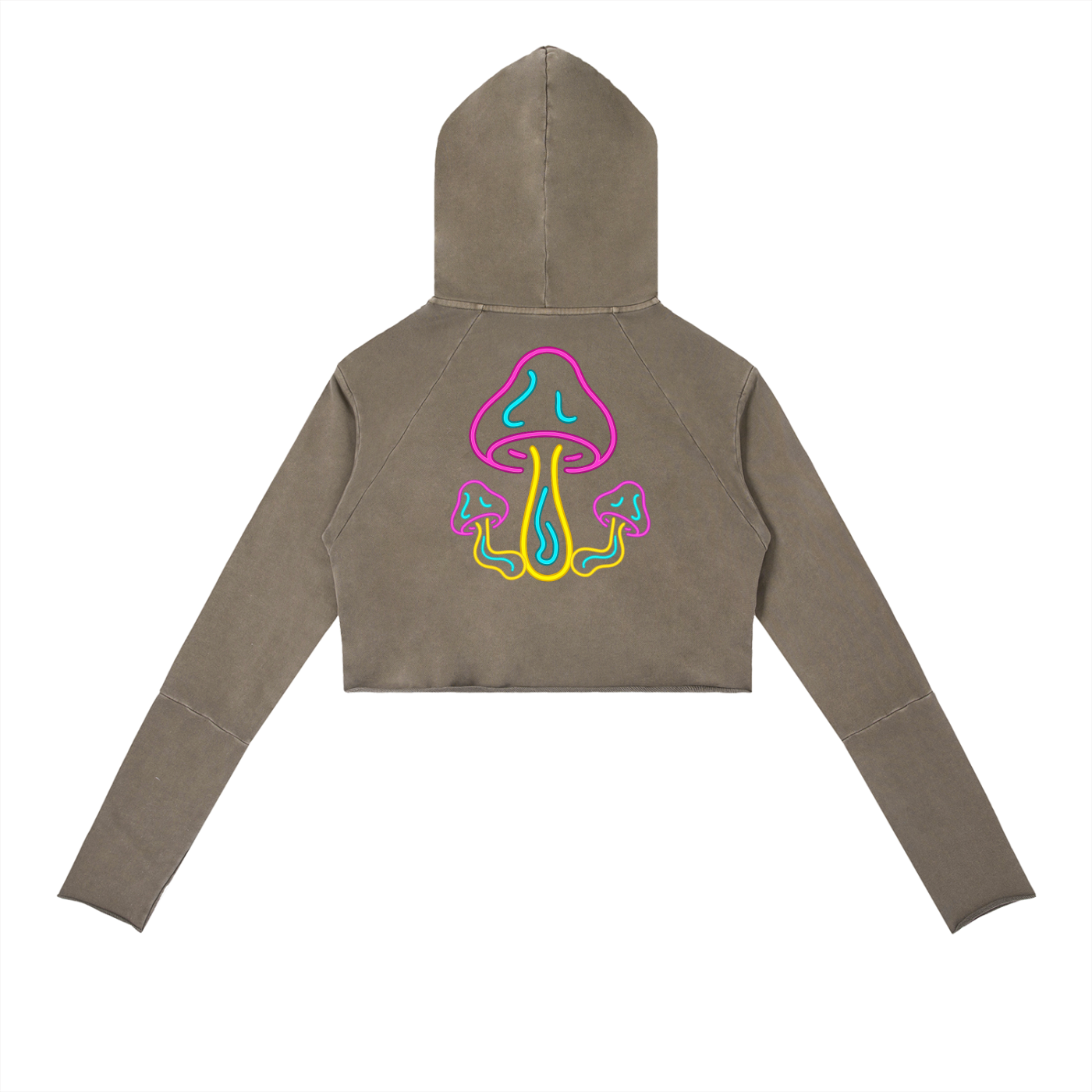 Glowing Mushroom Hoodie in Coffee alternate view by Rave Uniform