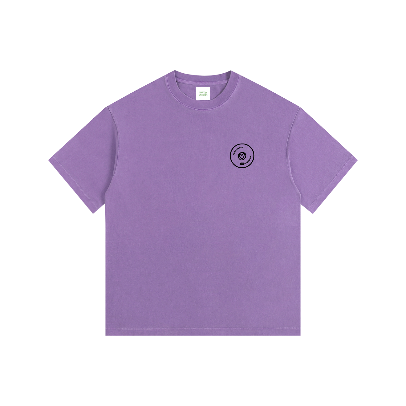 Vinyl Love Oversized T-Shirt in Purple detail view by Rave Uniform