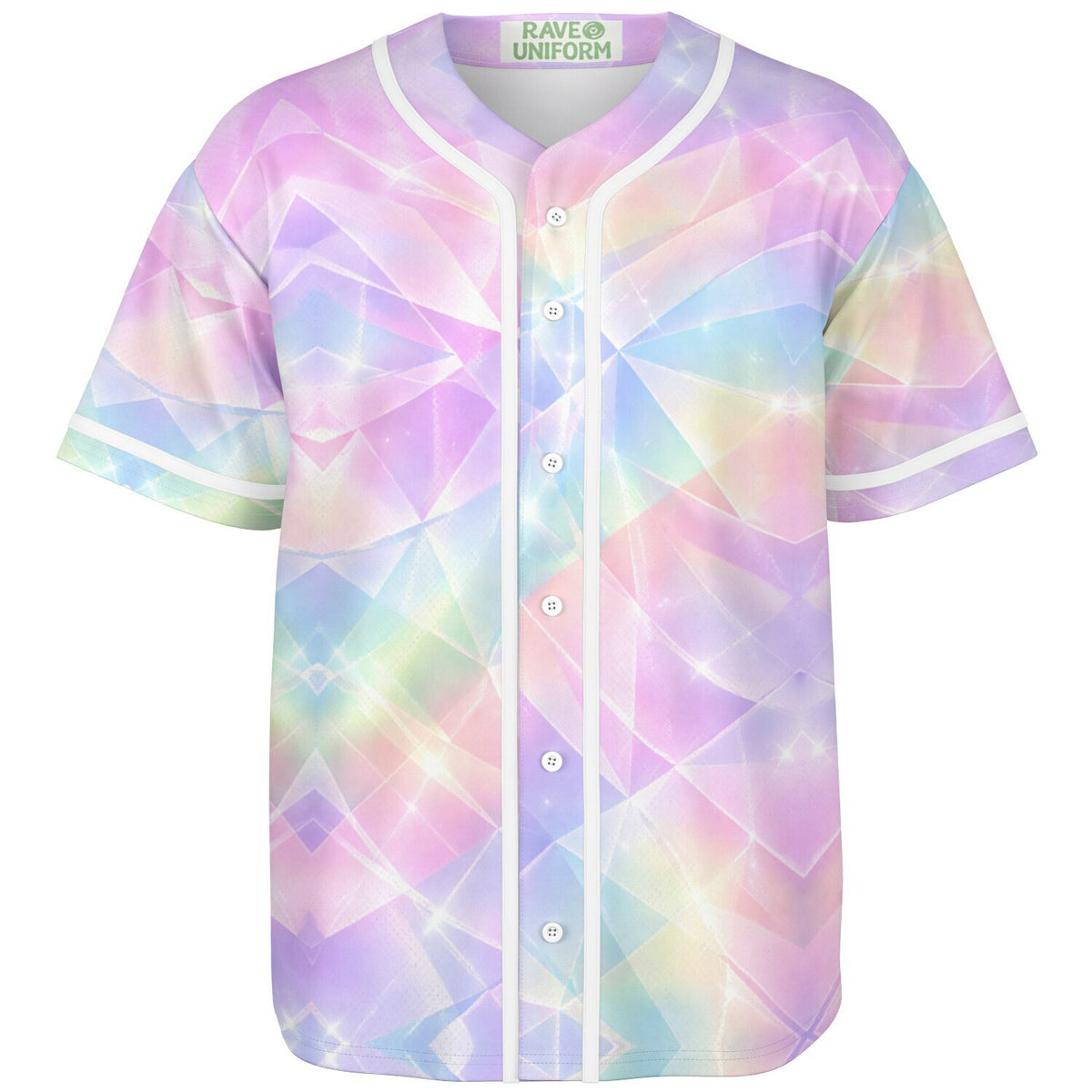 Sherbert Kaleidoscope Baseball Jersey front view by Rave Uniform