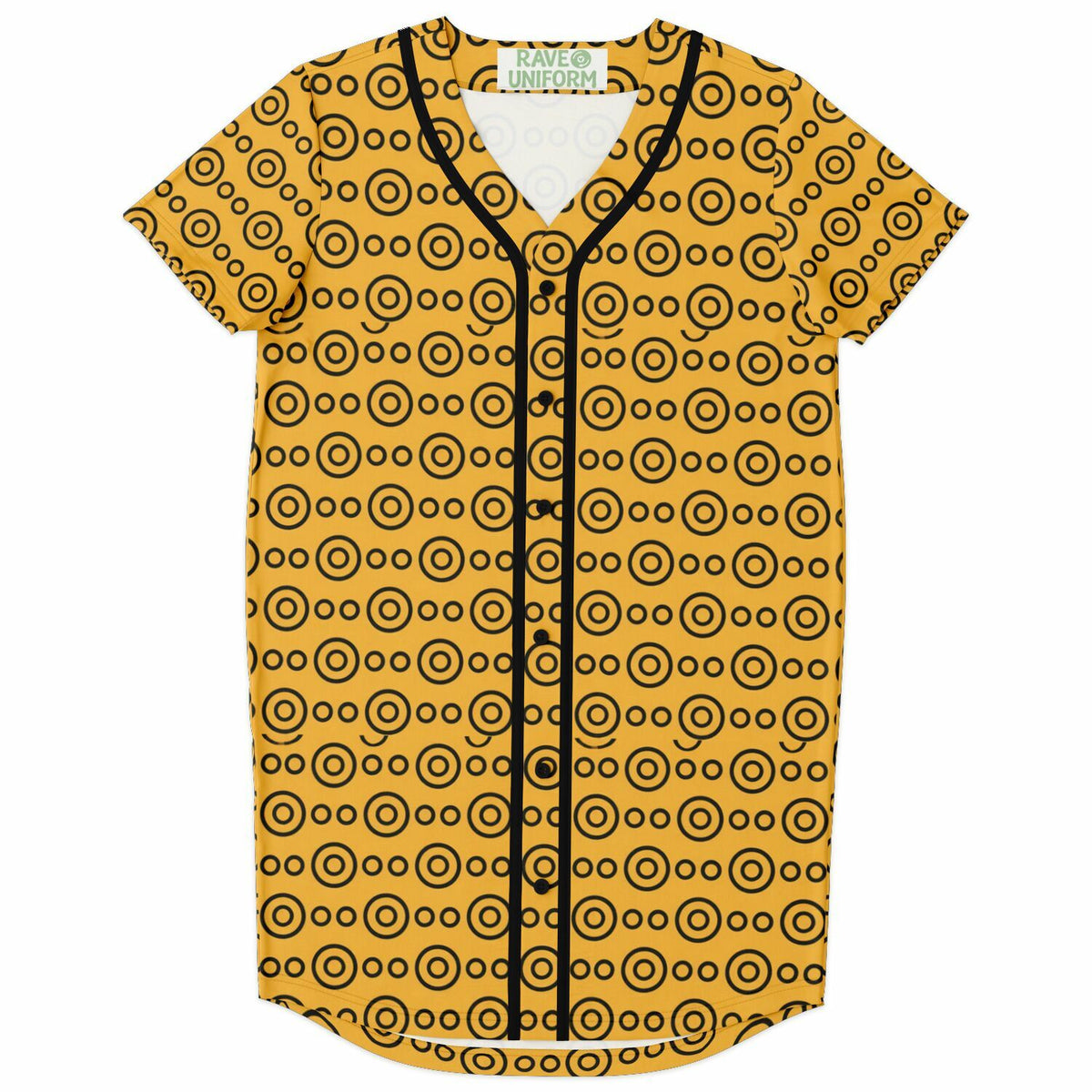 Yellow Eyes Baseball Jersey Dress, front, flat lay