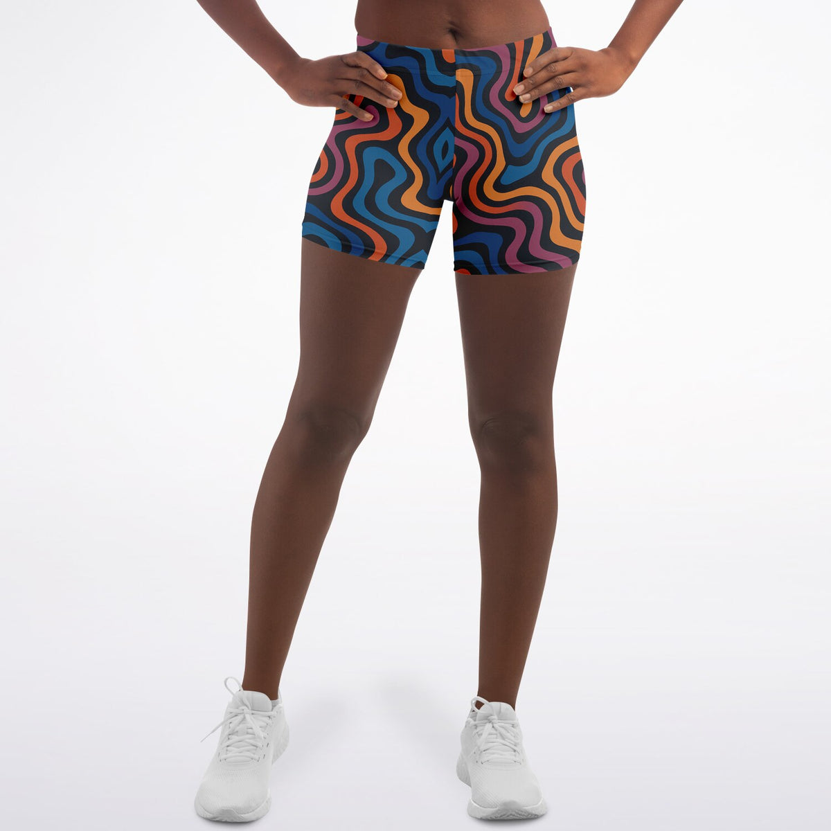 Dyed Spaghetti Legging Shorts, front, on model