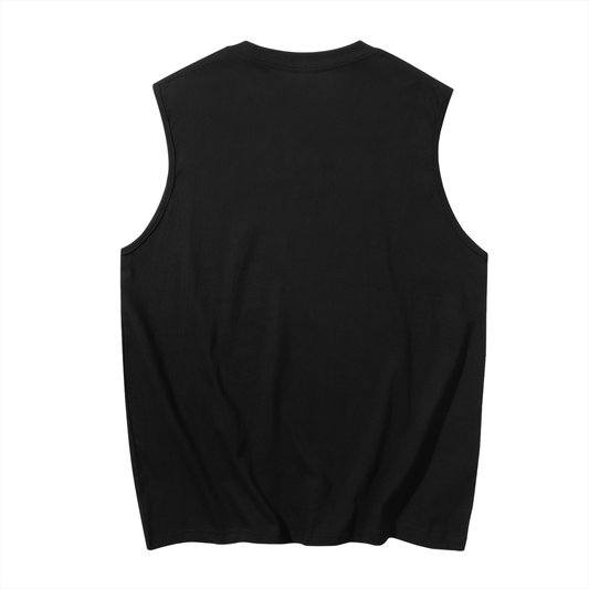 Smiley Muscle Tank Top in Black alternate view by Rave Uniform