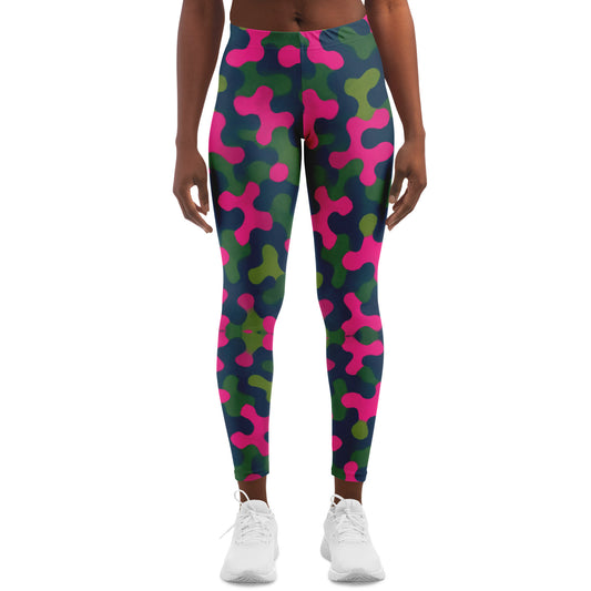 Rave Camo Leggings, front, on model